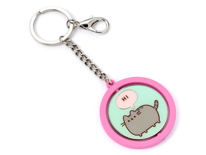 5055583453366 Přívěsek na klíče s ozdobami, rotující "Hi, Bye", Pusheen