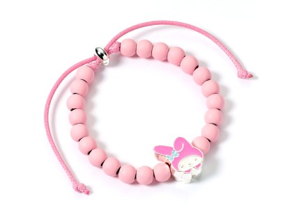 5055583480270 Náramek s růžovými korálky a přívěskem (My Melody), Hello Kitty