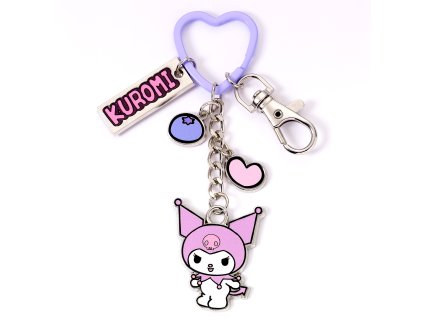 5055583480355 Přívěsek na klíče s ozdobami, Kuromi, Hello Kitty