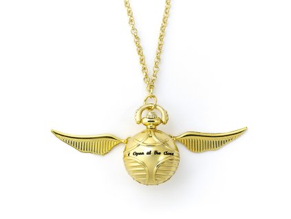 5055583426858 Náhrdelník s hodinkami, Zlatonka, Harry Potter