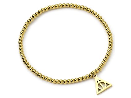 5055583454172 Náramek s přívěskem, kuličkový pozlacený - Relikvie smrti, Harry Potter