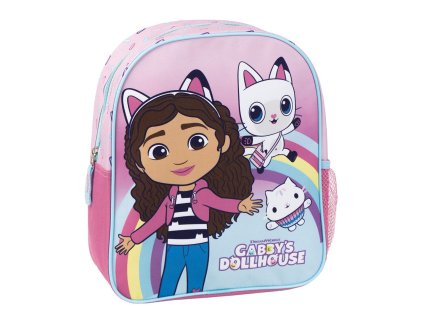 Batoh dětský 3D růžový, Gábi a duha, Gábinin kouzelný domek