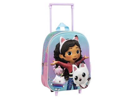 Kufr dětský barevný 3D, Gábi a 3 kočky, Gábinin kouzelný domek