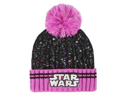Čepice zimní dětská, černá s bambulkou, Star Wars