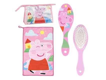 Toaletní taška průsvitná a hřeben, Prasátko Peppa