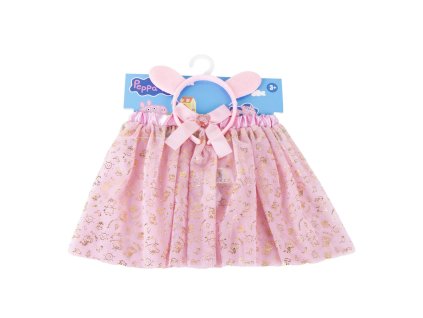 Sada růžová sukýnka a čelenka s oušky, Prasátko Peppa