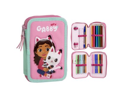 Pouzdro růžové s Gábi, kočičkami a příslušenstvím, Gábinin kouzelný domek