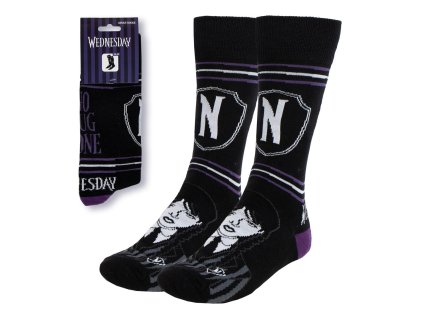 Ponožky černé s obličejem, Wednesday