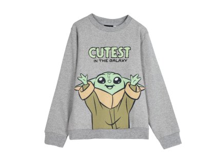 SWEATSHIRT COTTON BRUSHED THE MANDALORIAN GROGU (Velikost 14 let)