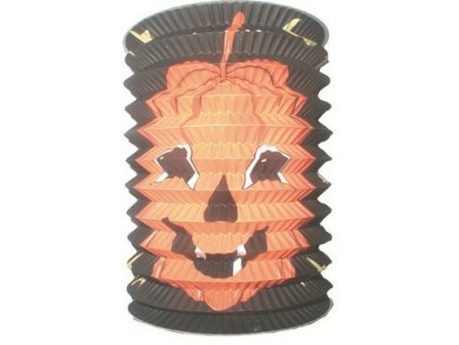 Lampion válec černý s dýní