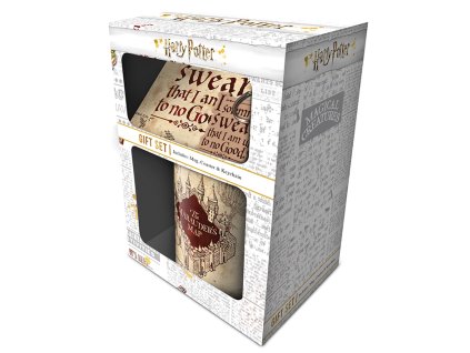 Dárková sada hrnek + podtácek + klíčenka Marauders Map, Harry Potter