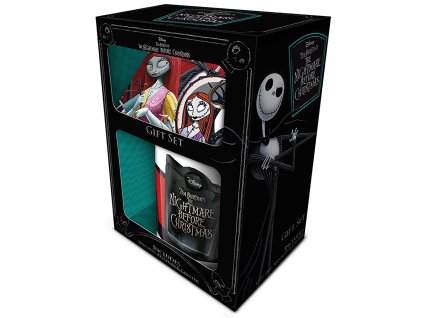 Dárková sada hrnek + podtácek + klíčenka Jack a Sally, Nightmare Before Christmas