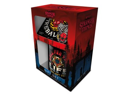 Dárková sada hrnek + podtácek + klíčenka Hellfire Club, Stranger Thing