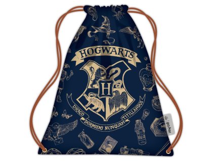 Vak na záda modrý se zlatým potiskem Bradavice, Harry Potter