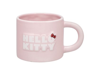 Hrnek růžový embosovaný, Hello Kitty
