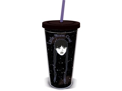 Kelímek s brčkem černý Little Storm Cloud, Wednesday