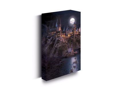 Obraz LED svítící - bradavický hrad, Harry Potter