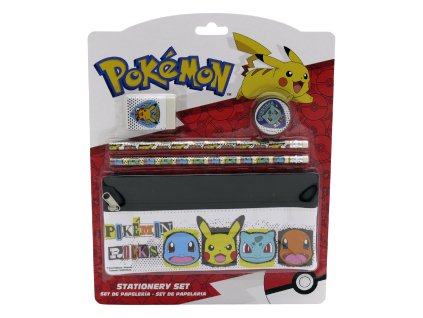 Školní set penál + tužky + guma, malý, Pokémon
