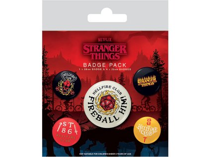 Sada 5 odznaků Helfire Club, Stranger Things