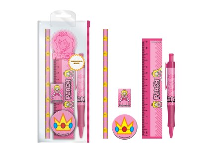 Školní set v průhledné taštičce Peach, Super Mario