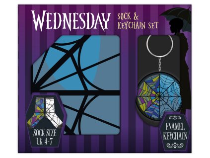 Dárkový set - klíčenka a ponožky, Wednesday