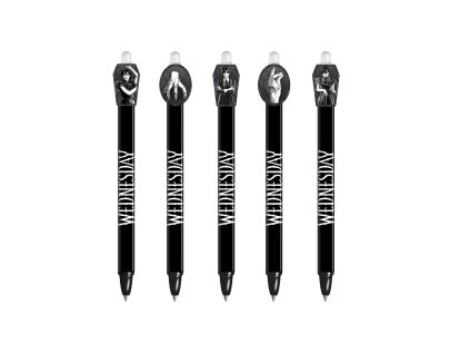 Gumovací gelové pero černé, Wednesday
