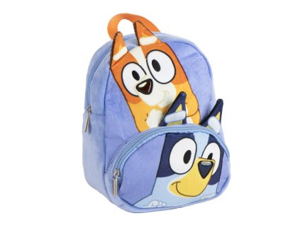 Batoh dětský premium plyšový Bluey a Bingo, Bluey