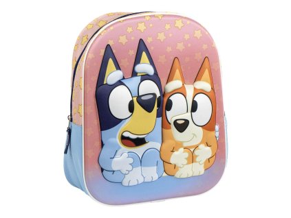 Batoh dětský růžový 3D Bing a Bluey, Bluey