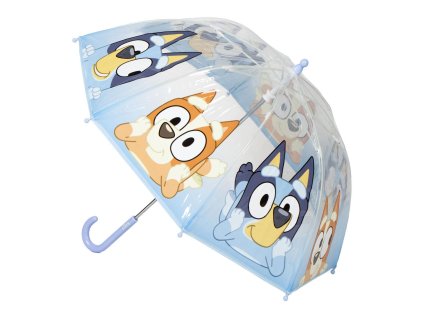Deštník průhledný, modrý, Bluey