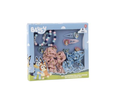 Dětská kosmetická sada gumičky a sponky, Bluey