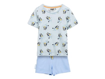 Dětská souprava triko a kraťase modré Bluey (Velikost 6 let)