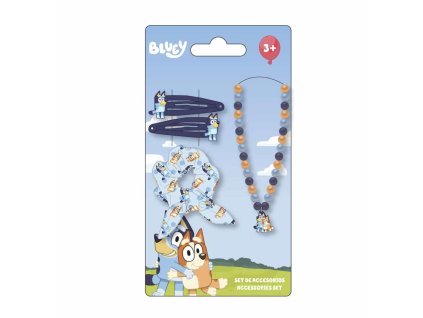 Sada gumička, náhrdelník a sponky, Bluey