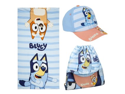 Sada ručník, kšiltovka a vak, Bluey