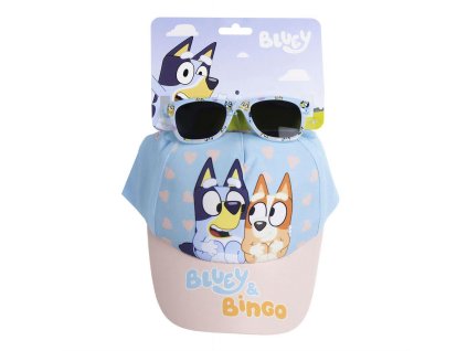 Sada růžová kšiltovka a sluneční brýle, Bluey