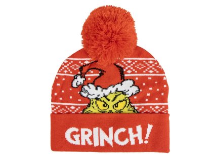 Čepice vánoční červená, Grinch