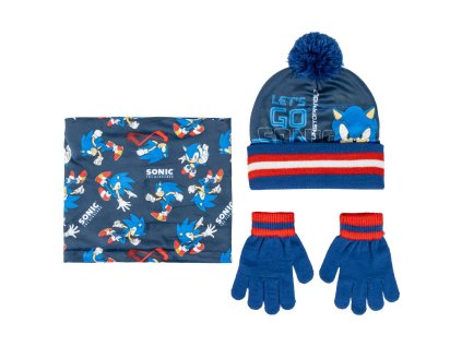 Zimní set: čepice, nákrčník a rukavice, Sonic