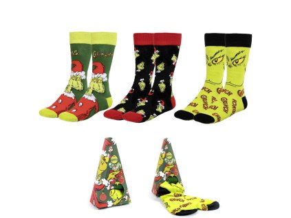 Dárková sada ponožek, 3 ks, Grinch