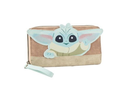 Peněženka hnědá s Grogu, Mandalorian