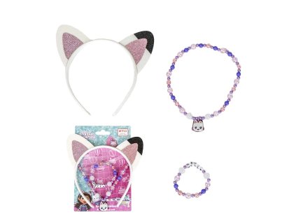 Sada čelenka s oušky, náhrdelník a náramek, Gábinin kouzelný domek