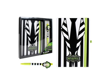 Dárková sada zápisník A5 + kuličkové pero, Beetlejuice