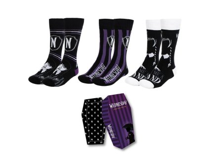 Dárková sada černých ponožek v rakvi, Wednesday