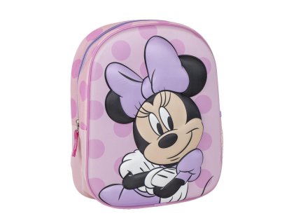 Batoh dětský 3D Minnie s fialovou mašlí, Minnie