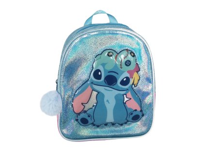 Batoh dětský třpytivý modrý, Stitch