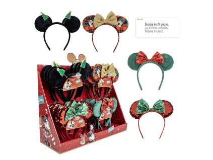 Čelenka s ušima - vánoční kolekce, Minnie