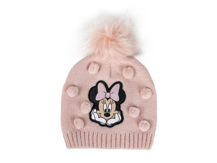 Čepice s bambulí světle růžová, Minnie