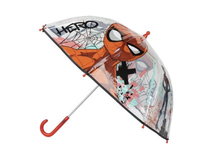 Deštník průsvitný černý/červený, Spider-Man