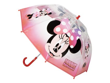 Deštník průsvitný růžový, Minnie