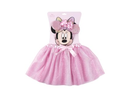 Dětský růžový set sukně a čelenka - růžová, Minnie