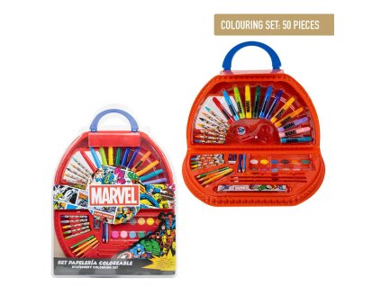 Kufřík výtvarných potřeb 50 kusů, Marvel