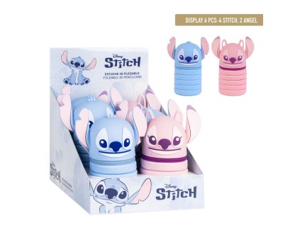 Penál silikonový modrý, Stitch